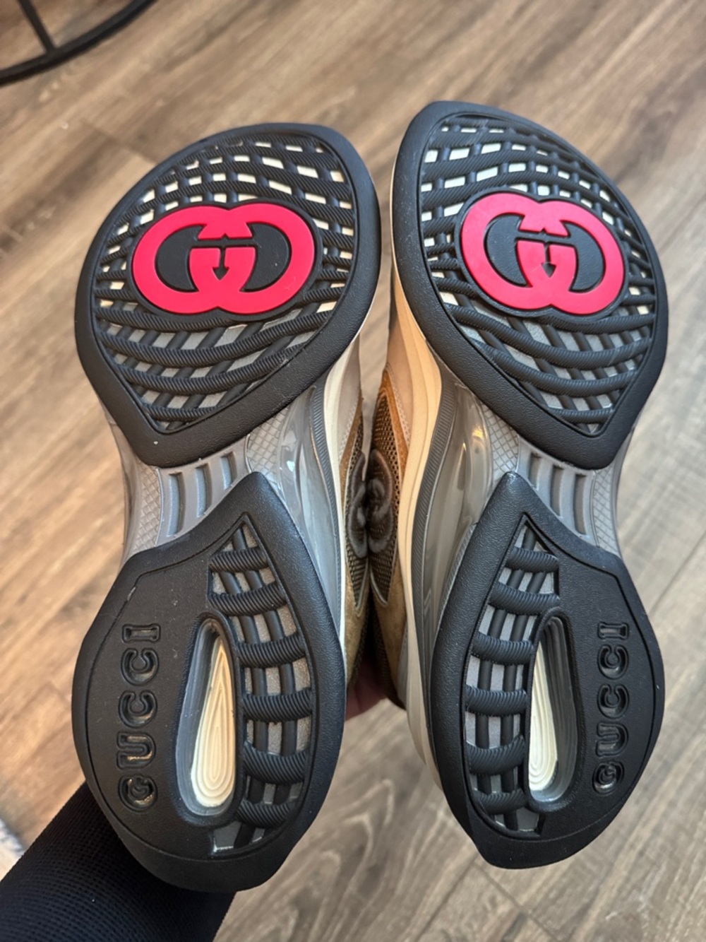 Gucci Taupe, Brown & Gray Women’s Runner Sneakers - Picture 7 of 11